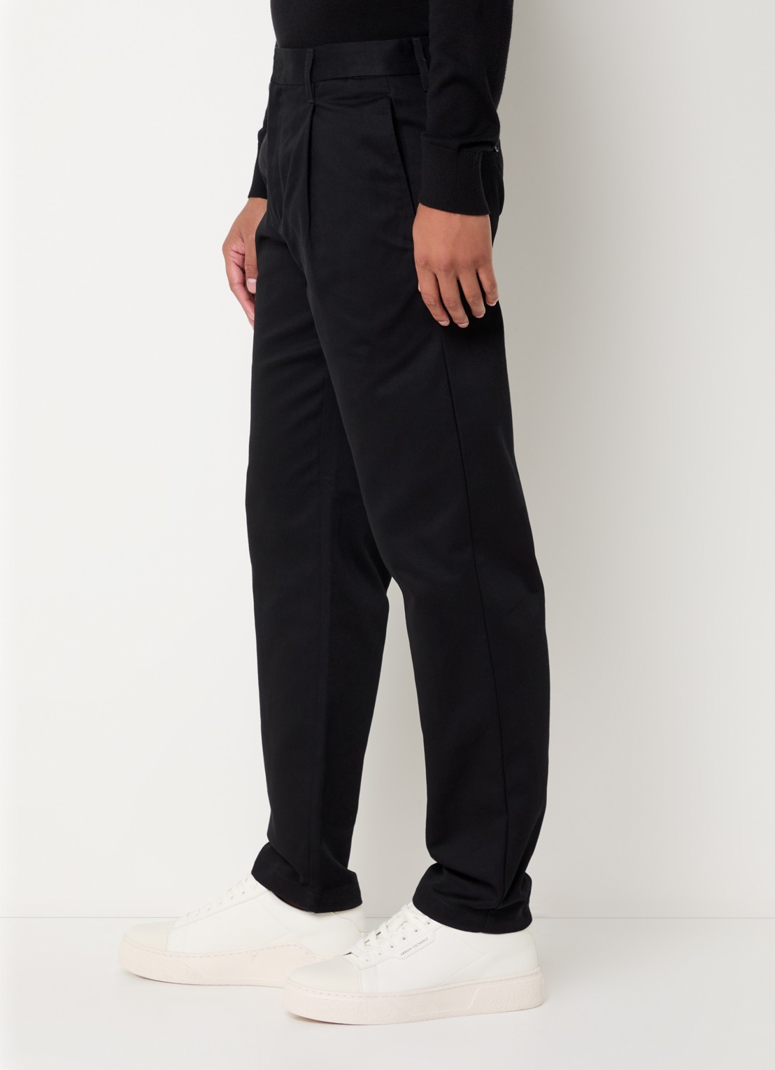 Armani Straight fit pantalon met steekzakken - detail 4 zwart