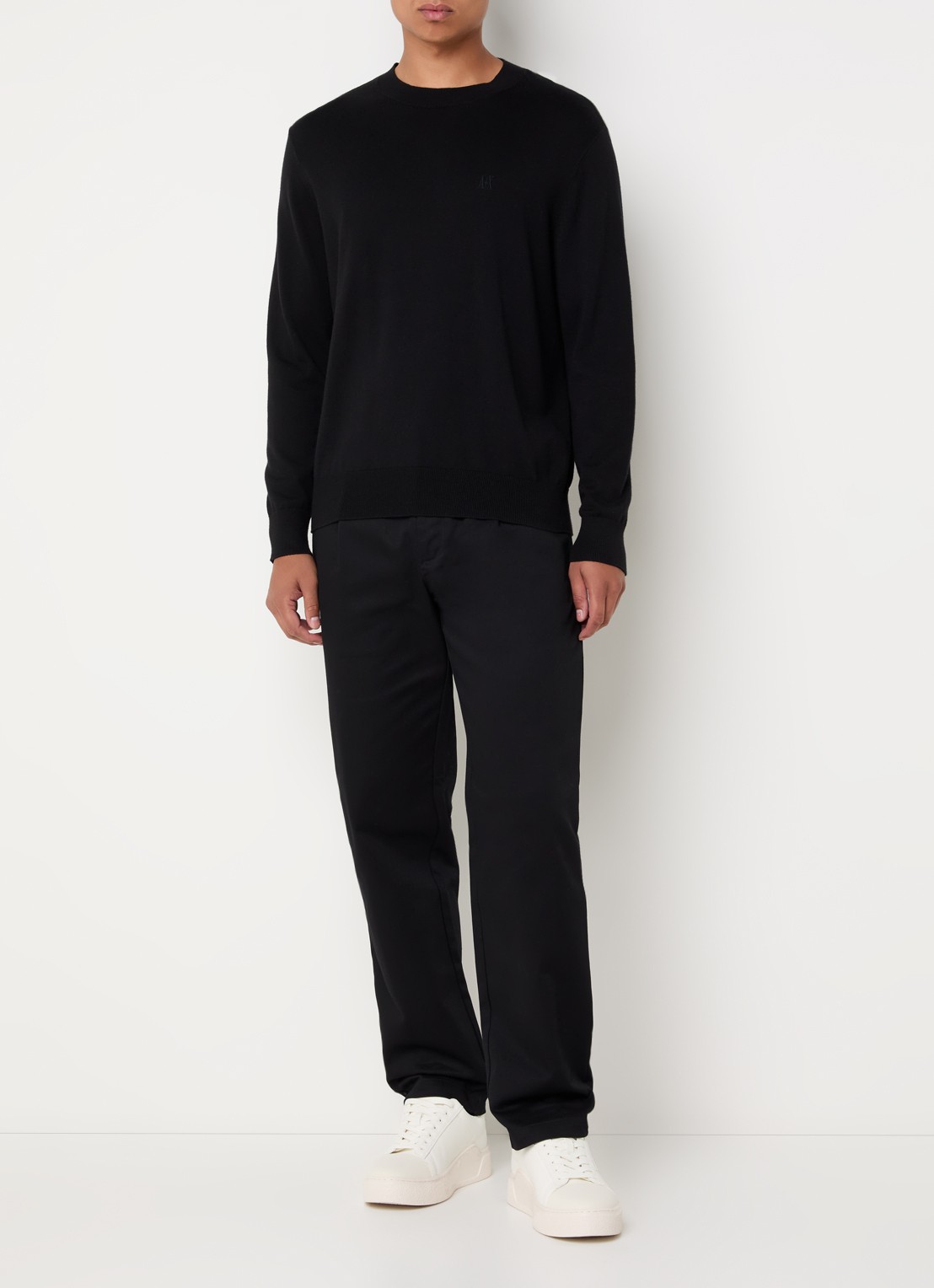 Armani Straight fit pantalon met steekzakken - voorkant 2 zwart
