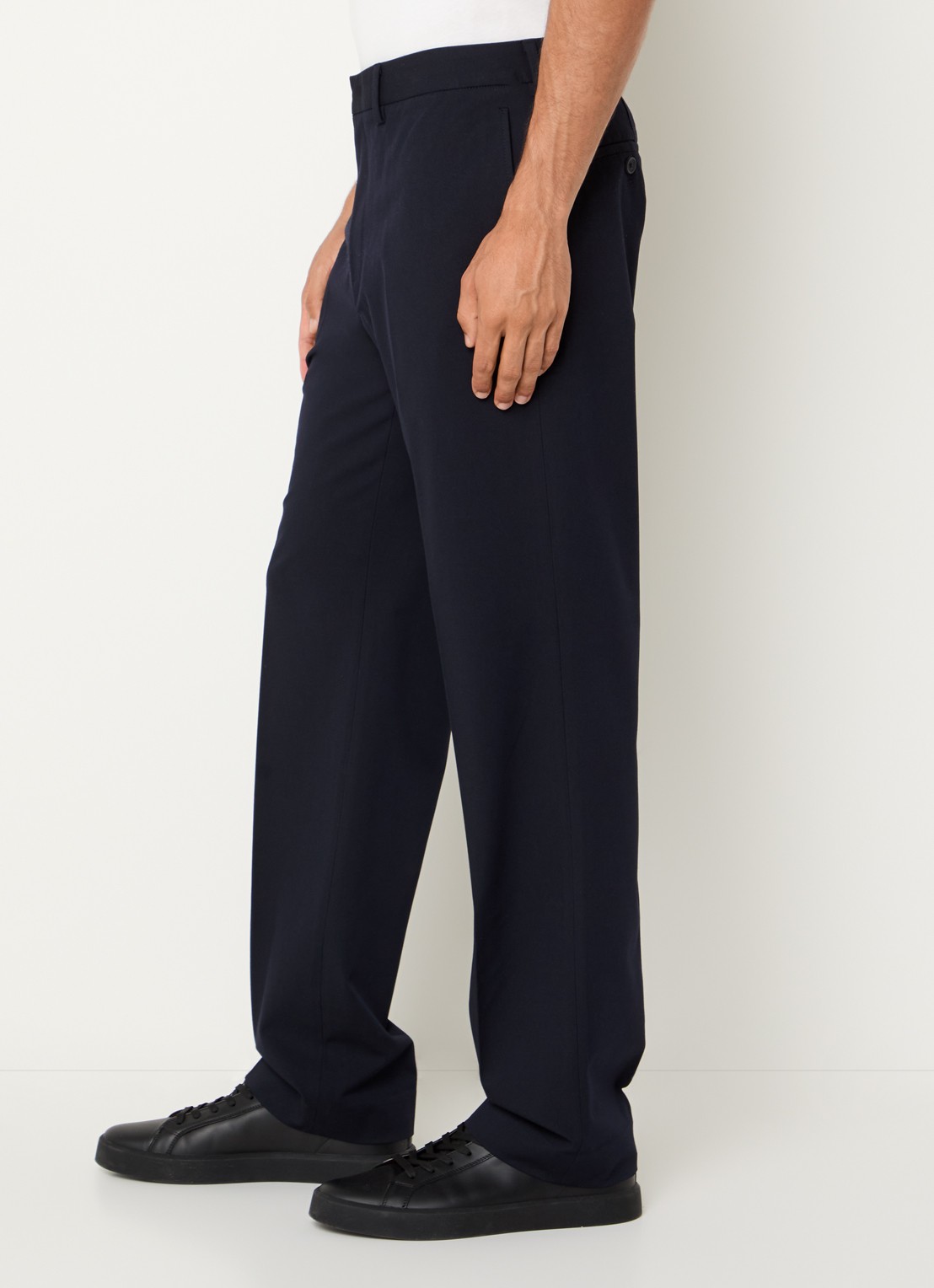 Armani Straight fit pantalon met steekzakken - detail 5 donkerblauw
