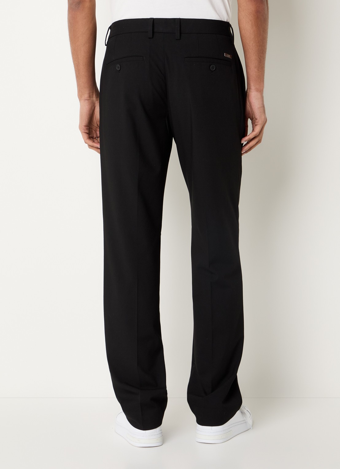 Armani Straight fit pantalon met steekzakken - achterkant 3 zwart