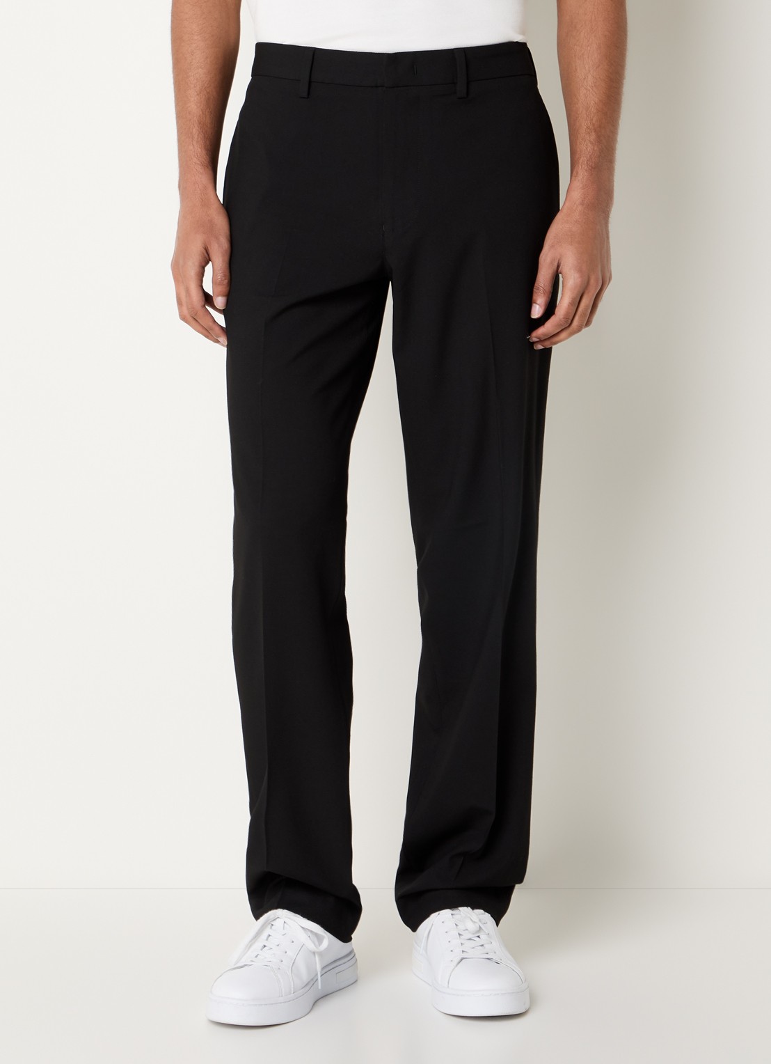 Armani Straight fit pantalon met steekzakken - detail zwart