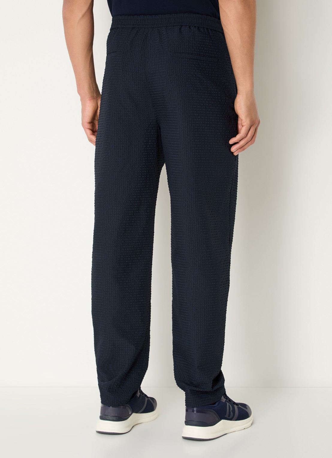 Armani Straight fit pantalon met steekzakken - achterkant donkerblauw