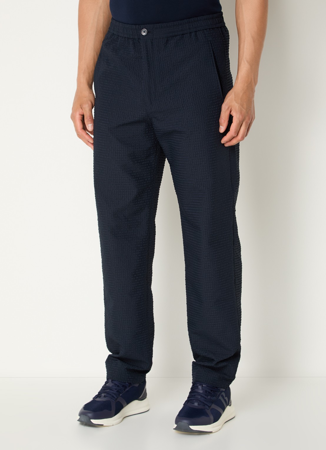 Armani Straight fit pantalon met steekzakken - detail 2 donkerblauw