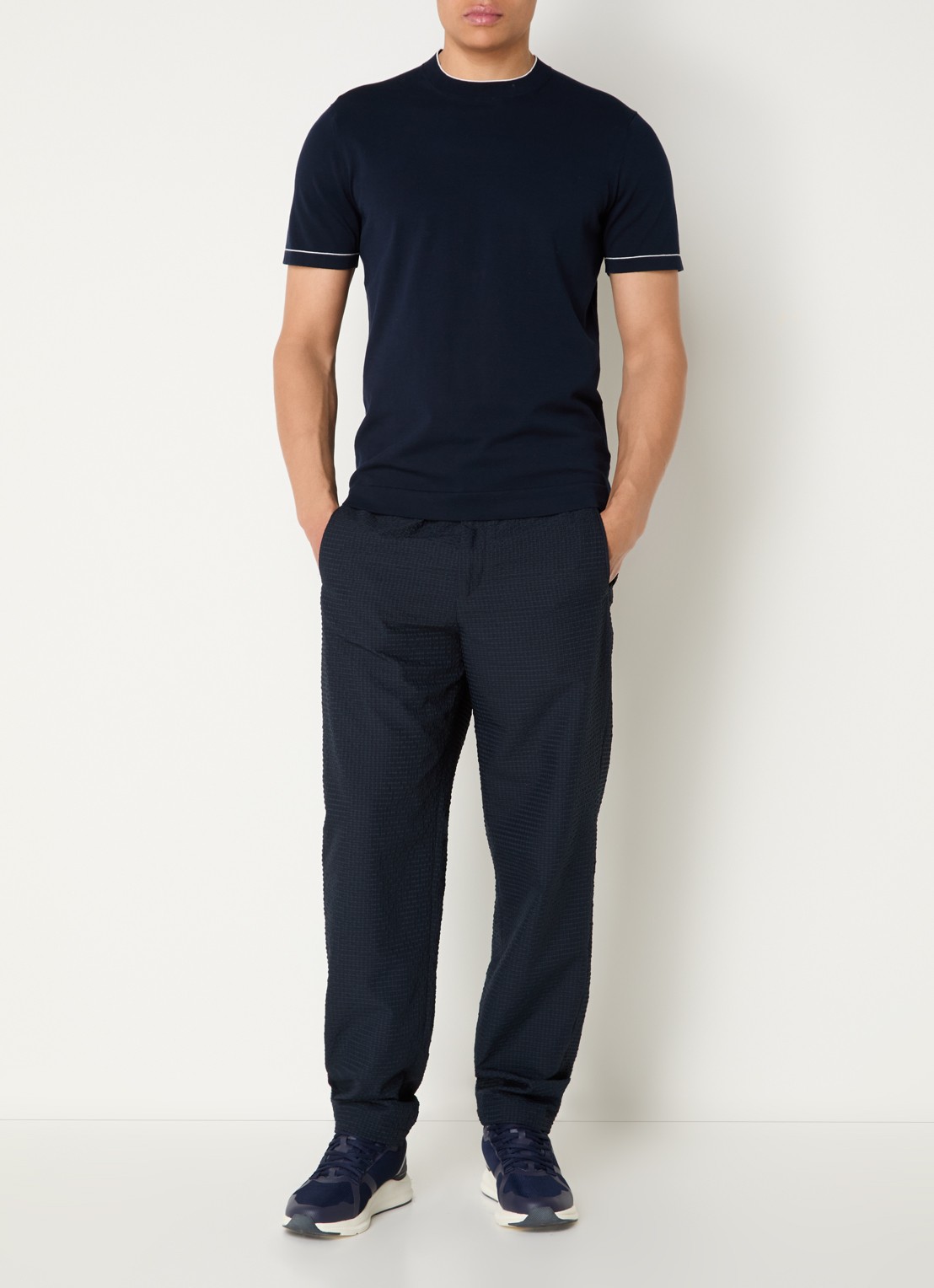 Armani Straight fit pantalon met steekzakken - voorkant 5 donkerblauw