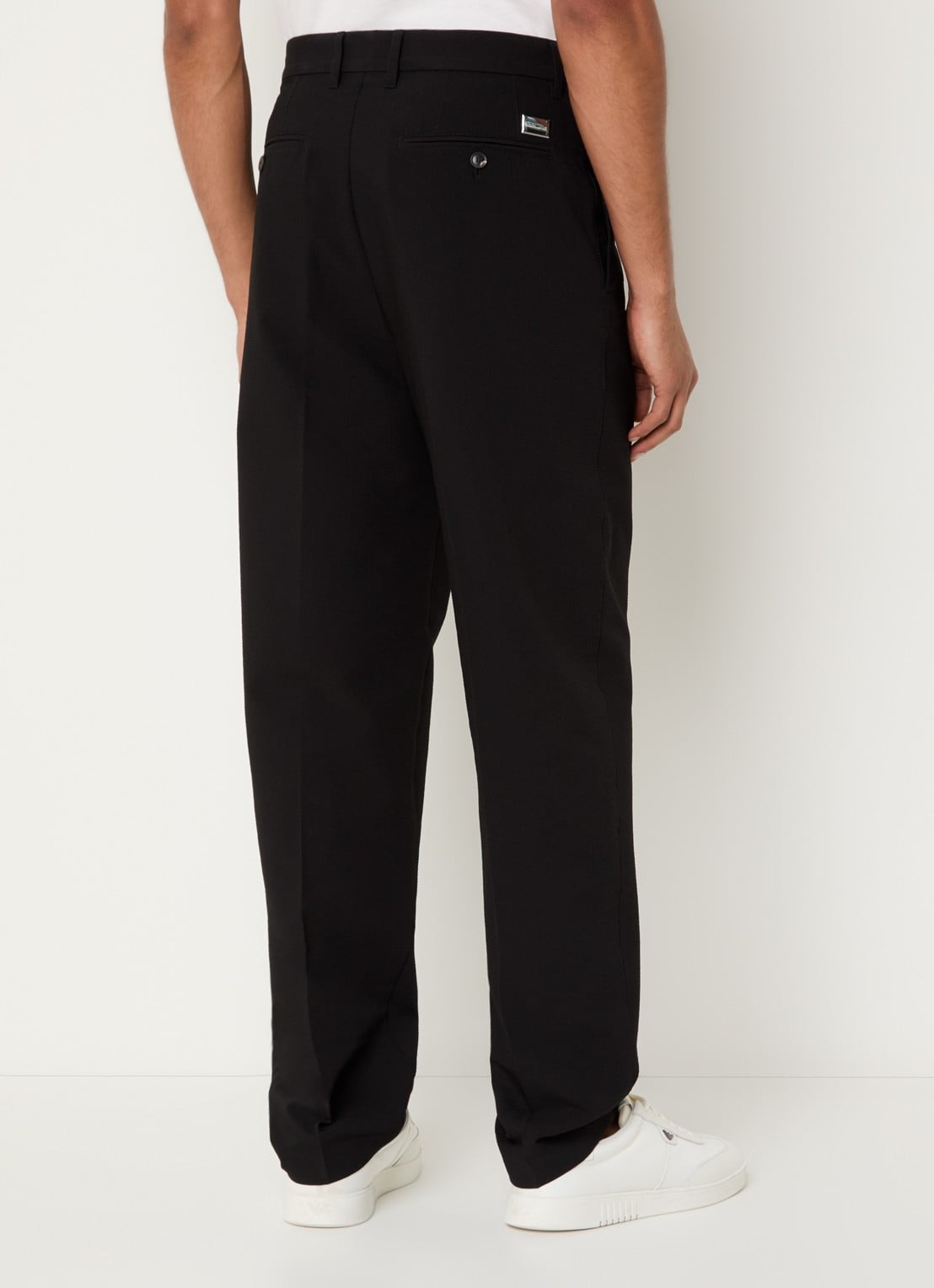 Armani Straight fit pantalon met steekzakken - achterkant zwart