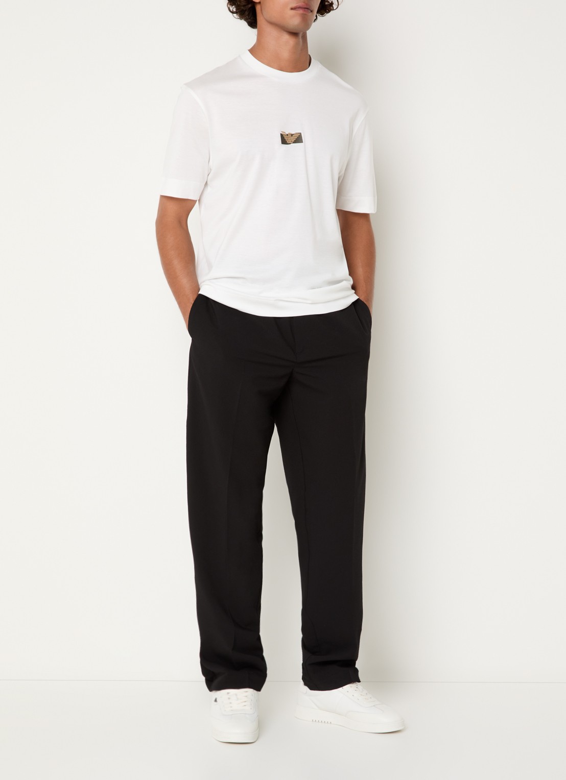 Armani Straight fit pantalon met steekzakken - voorkant 3 zwart