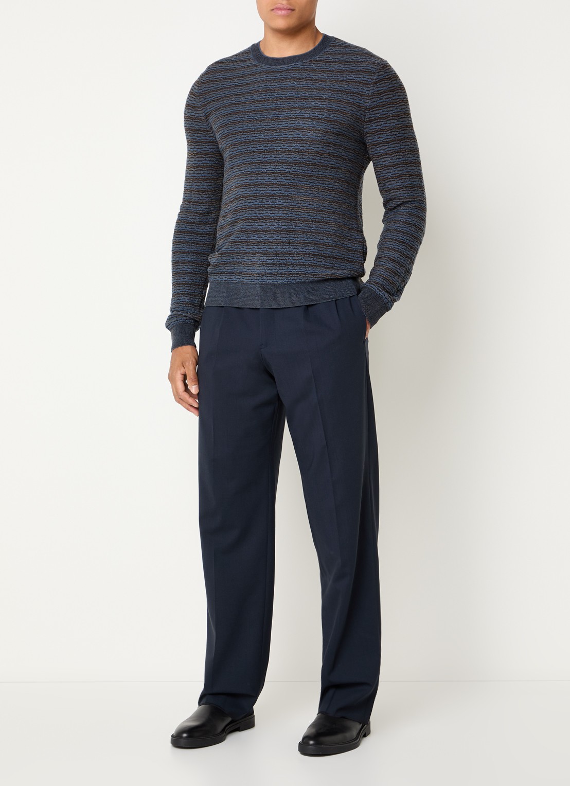 Armani Straight fit pantalon met steekzakken - voorkant 5 donkerblauw