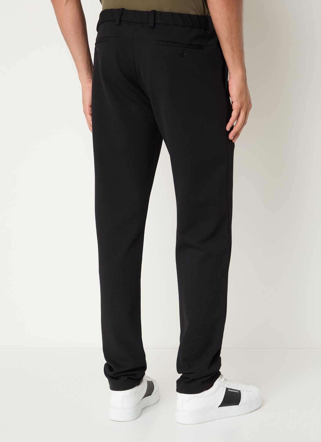 Armani Straight fit pantalon met steekzakken - achterkant 3 zwart