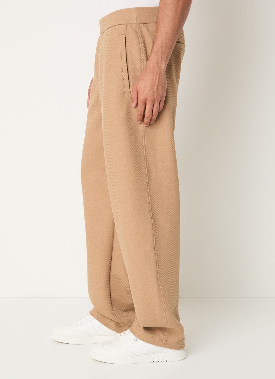 Armani Straight fit pantalon met steekzakken - detail 3 camel
