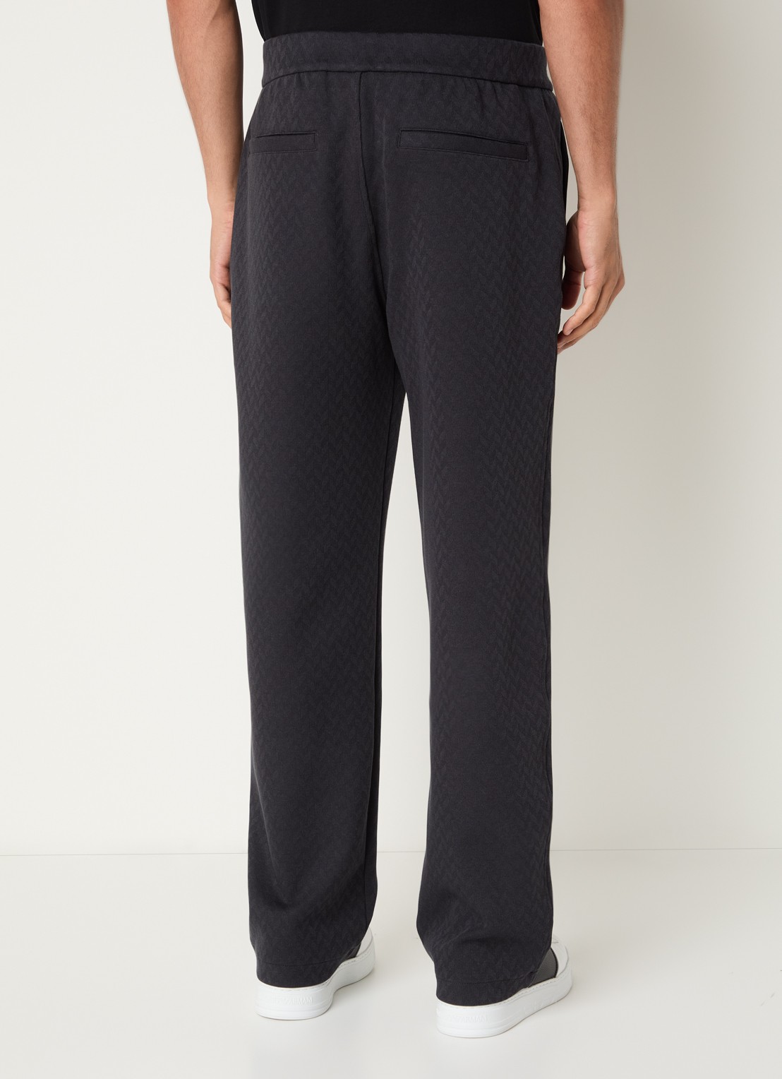 Armani Straight fit pantalon met steekzakken - achterkant donkerblauw