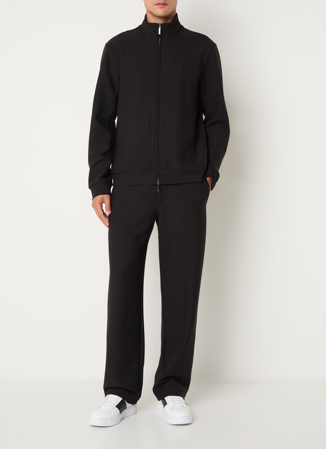 Armani Straight fit pantalon met steekzakken - voorkant 2 zwart