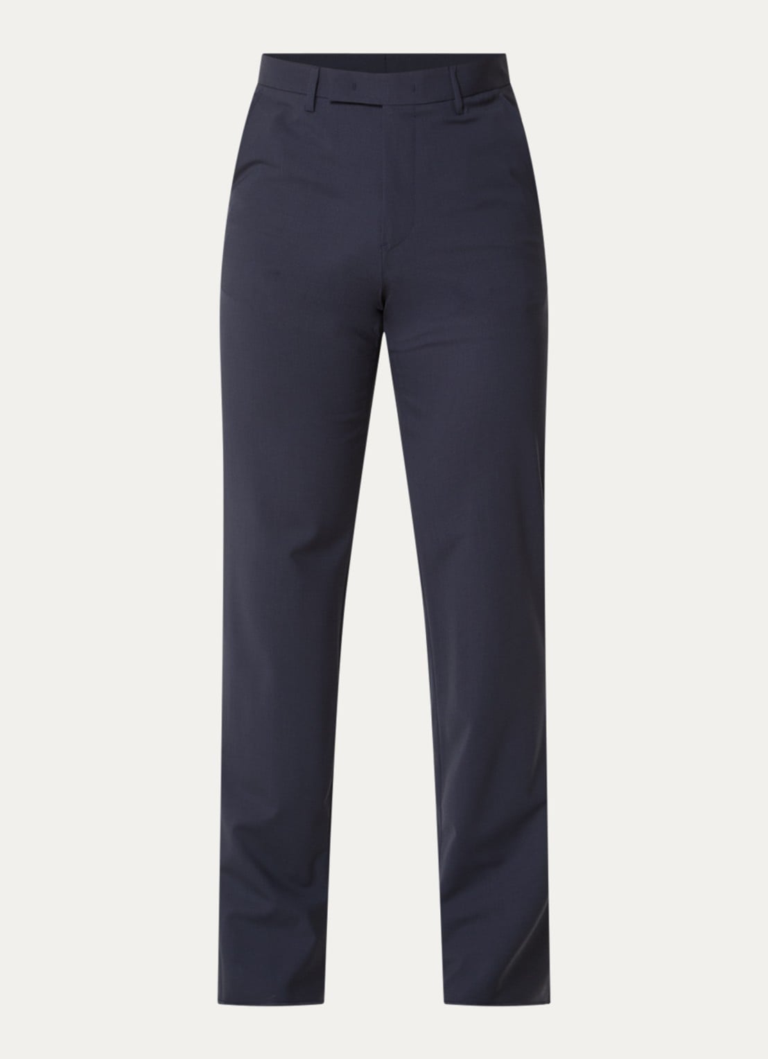 Armani Straight fit pantalon van scheerwol met steekzakken - voorkant donkerblauw