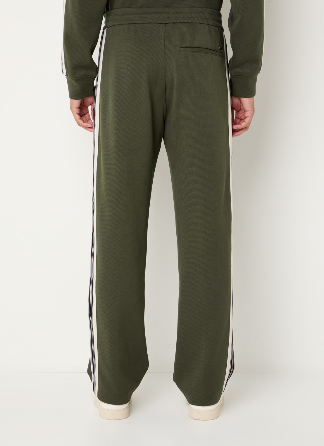 Armani Straight fit trackpants met steekzakken - achterkant olijfgroen