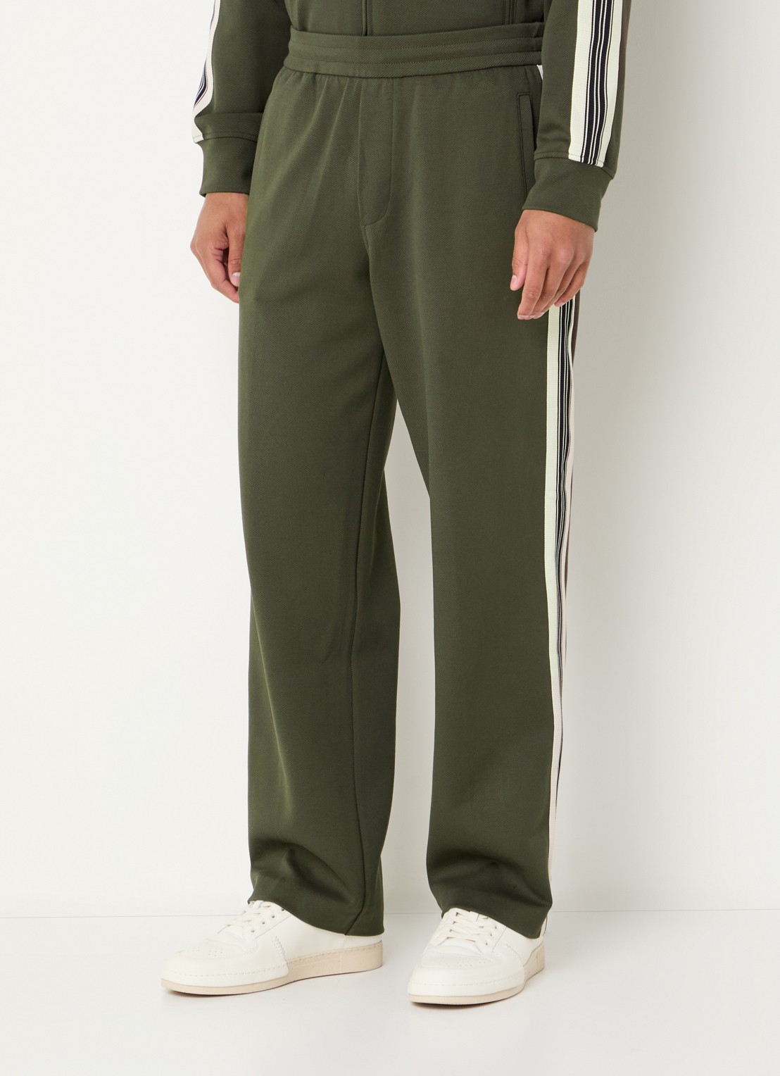 Armani Straight fit trackpants met steekzakken - detail 4 olijfgroen