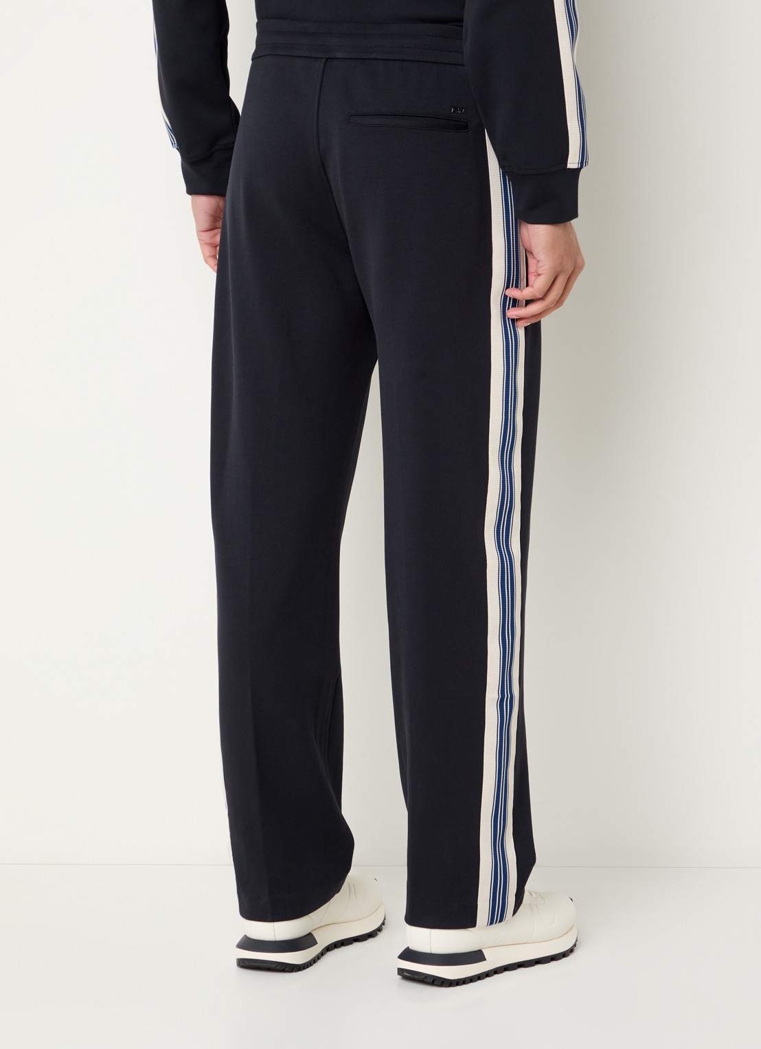 Armani Straight fit trackpants met steekzakken - achterkant 5 donkerblauw