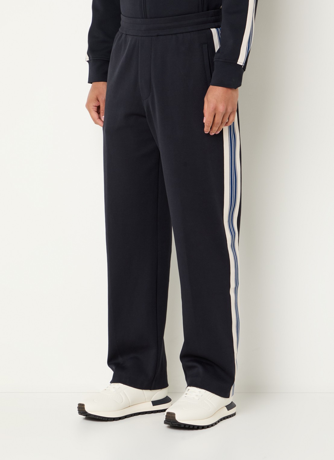 Armani Straight fit trackpants met steekzakken - detail 3 donkerblauw