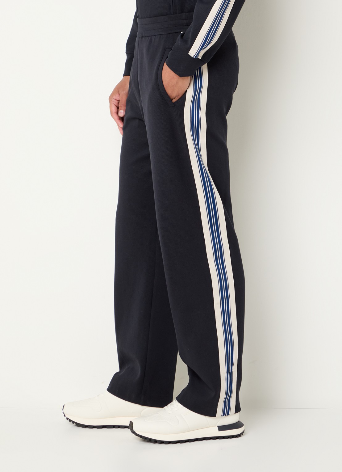 Armani Straight fit trackpants met steekzakken - detail 4 donkerblauw