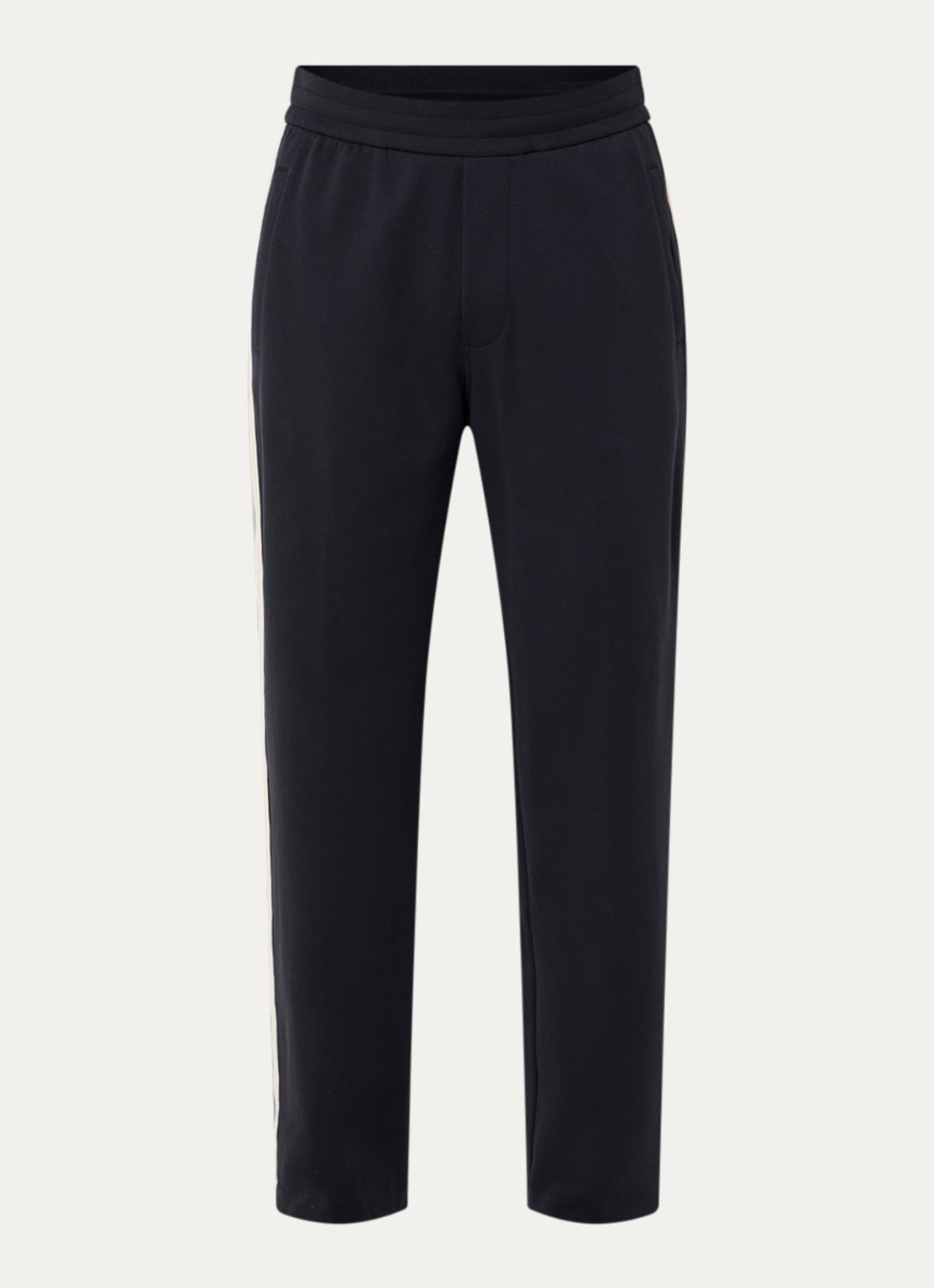Armani Straight fit trackpants met steekzakken - voorkant donkerblauw