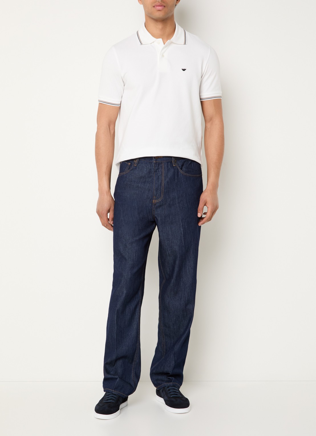 Armani Straight leg jeans met donkere wassing - voorkant 5 donkerblauw