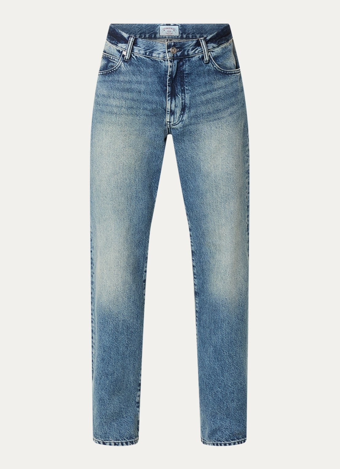 Armani Straight leg jeans met donkere wassing - voorkant blauw