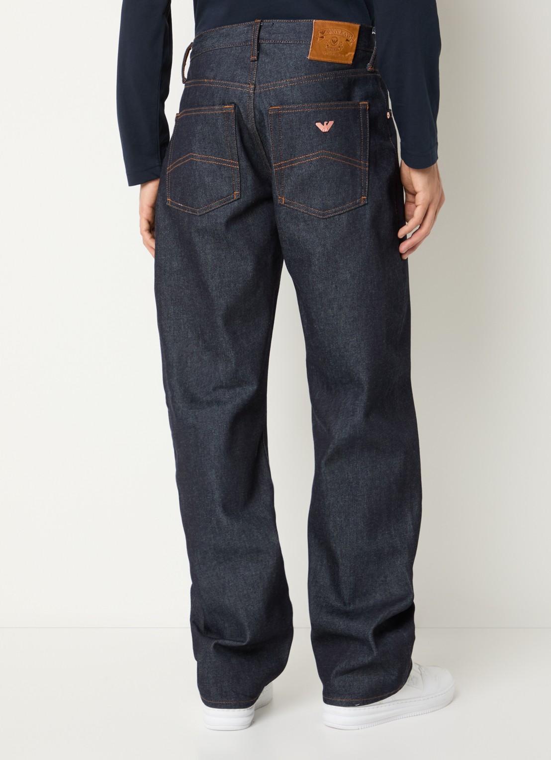Armani Straight leg jeans met donkere wassing - achterkant 3 indigo