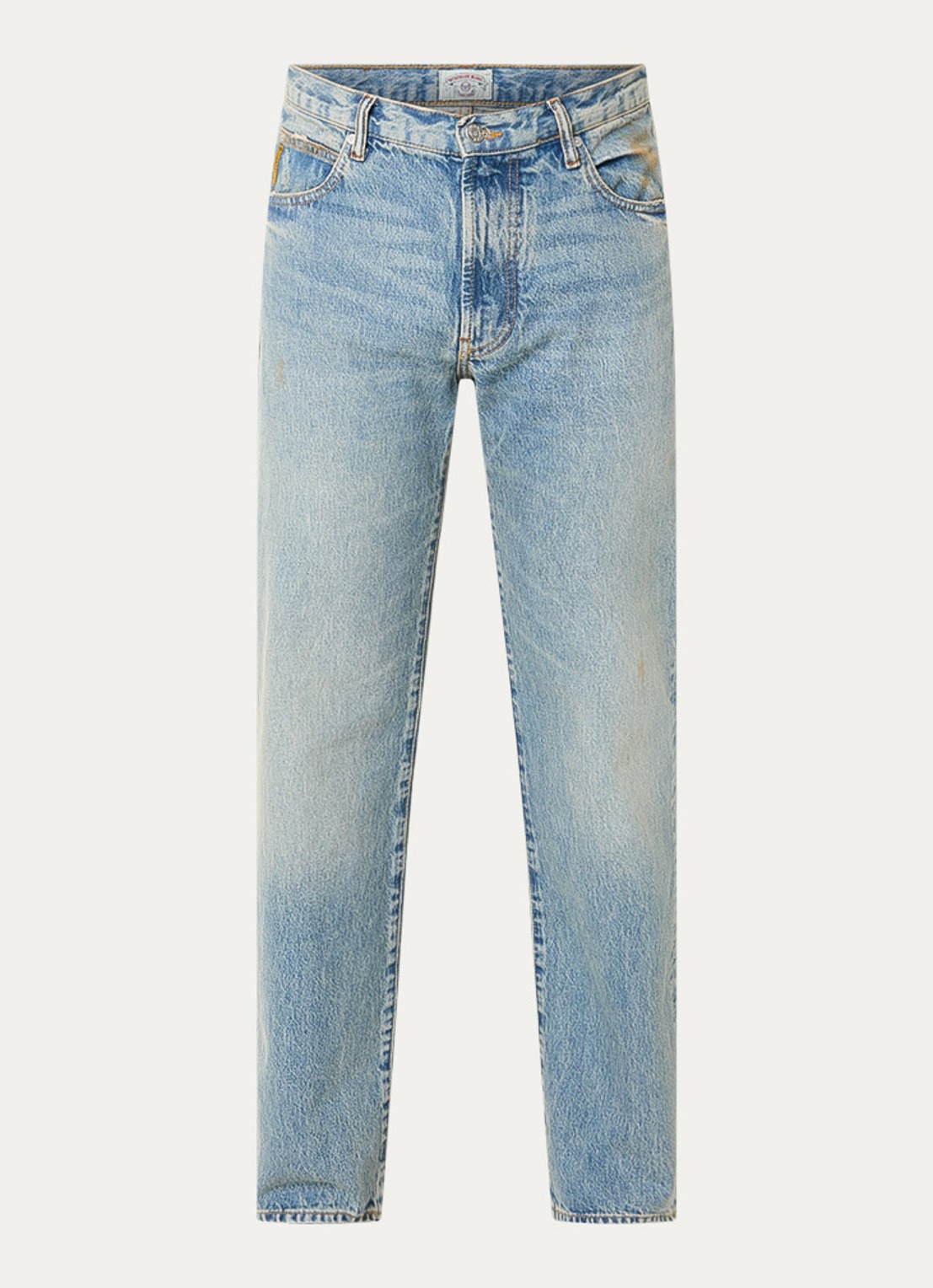 Armani Straight leg jeans met donkere wassing - voorkant lichtblauw