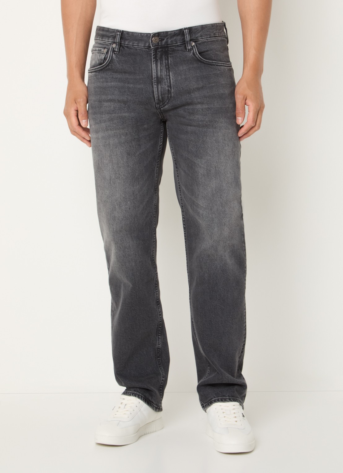 Armani Straight leg jeans met gekleurde wassing - detail grijs