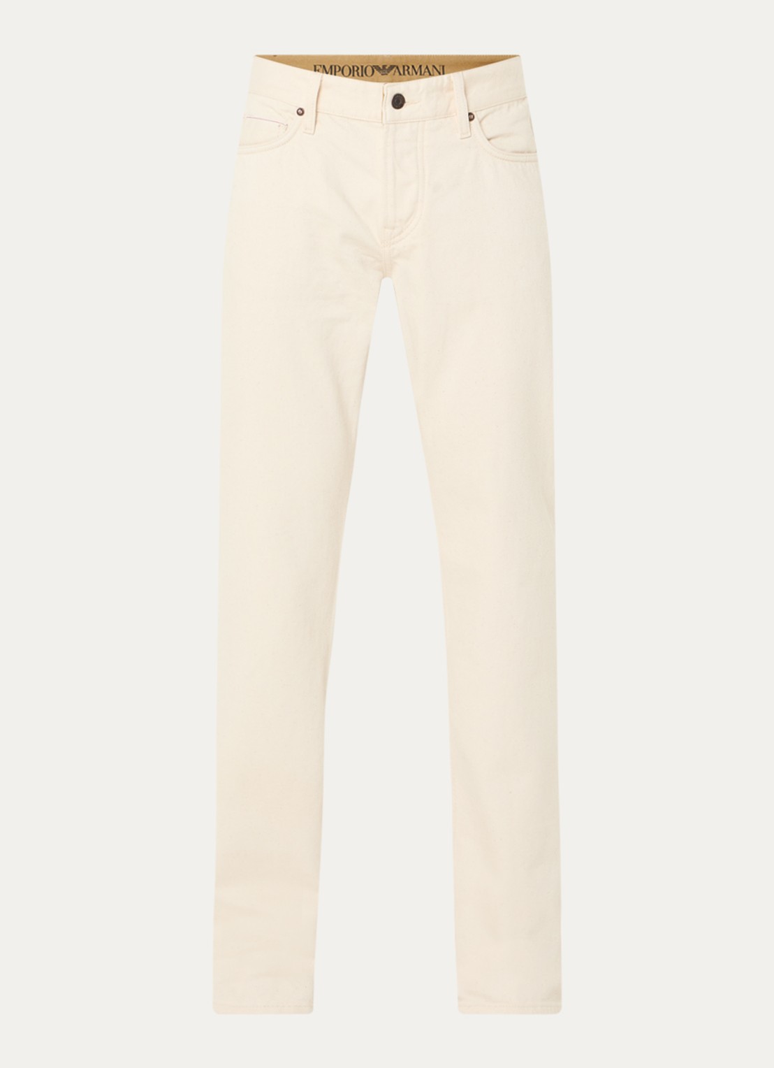 Armani Straight leg jeans met gekleurde wassing - voorkant creme
