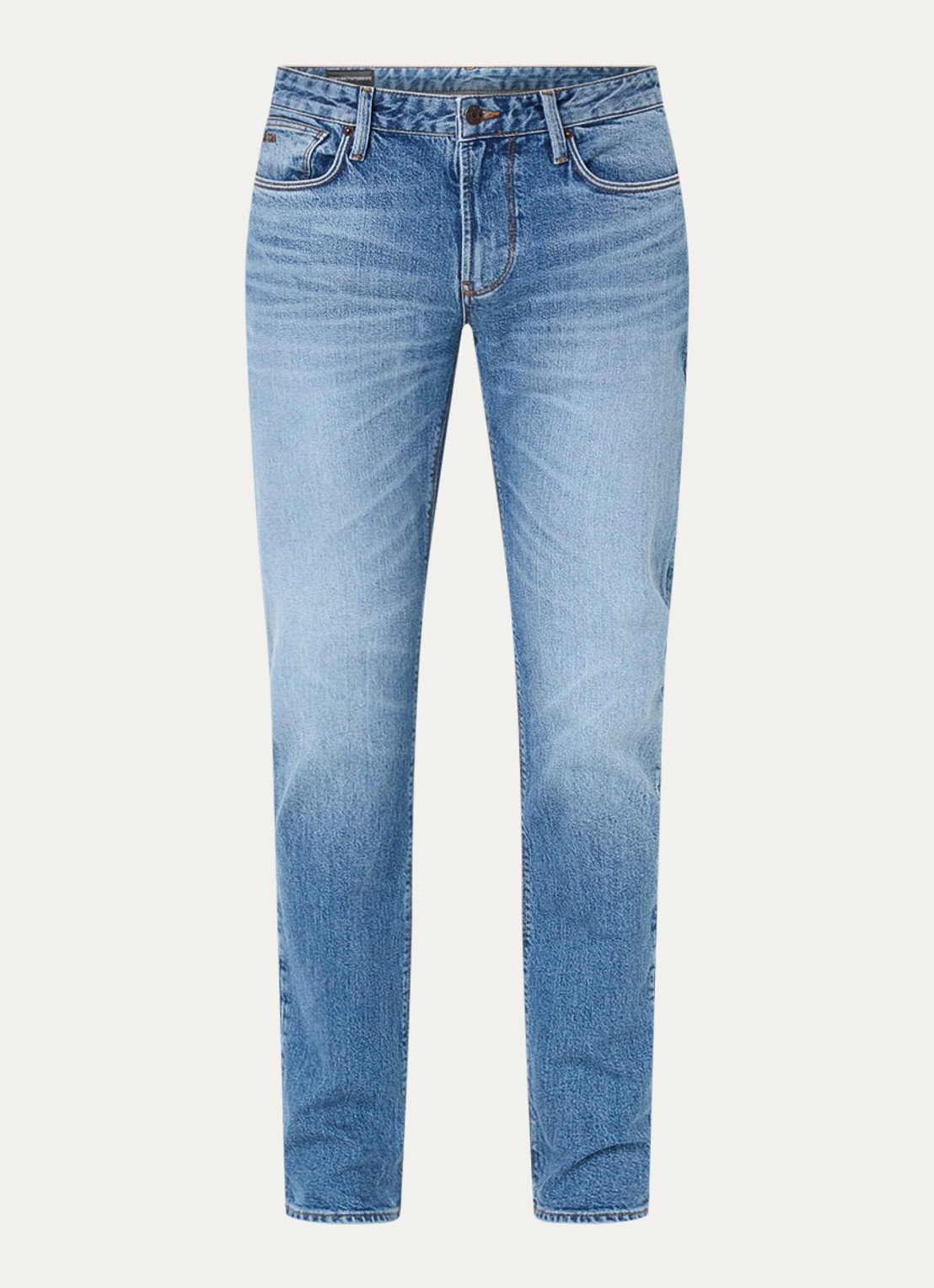 Armani Straight leg jeans met steekzakken - voorkant lichtblauw