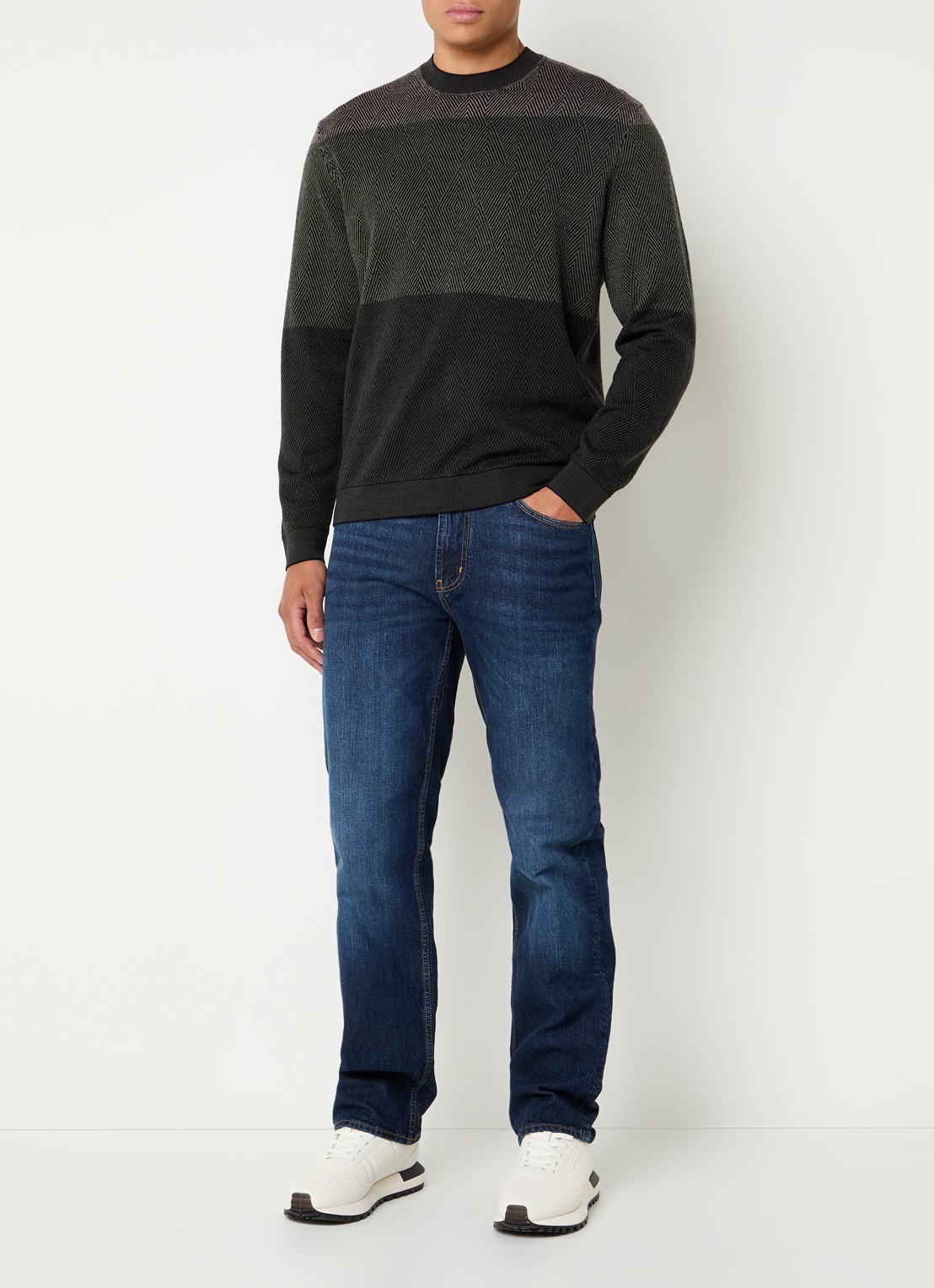 Armani Straight leg jeans met steekzakken - voorkant 5 indigo