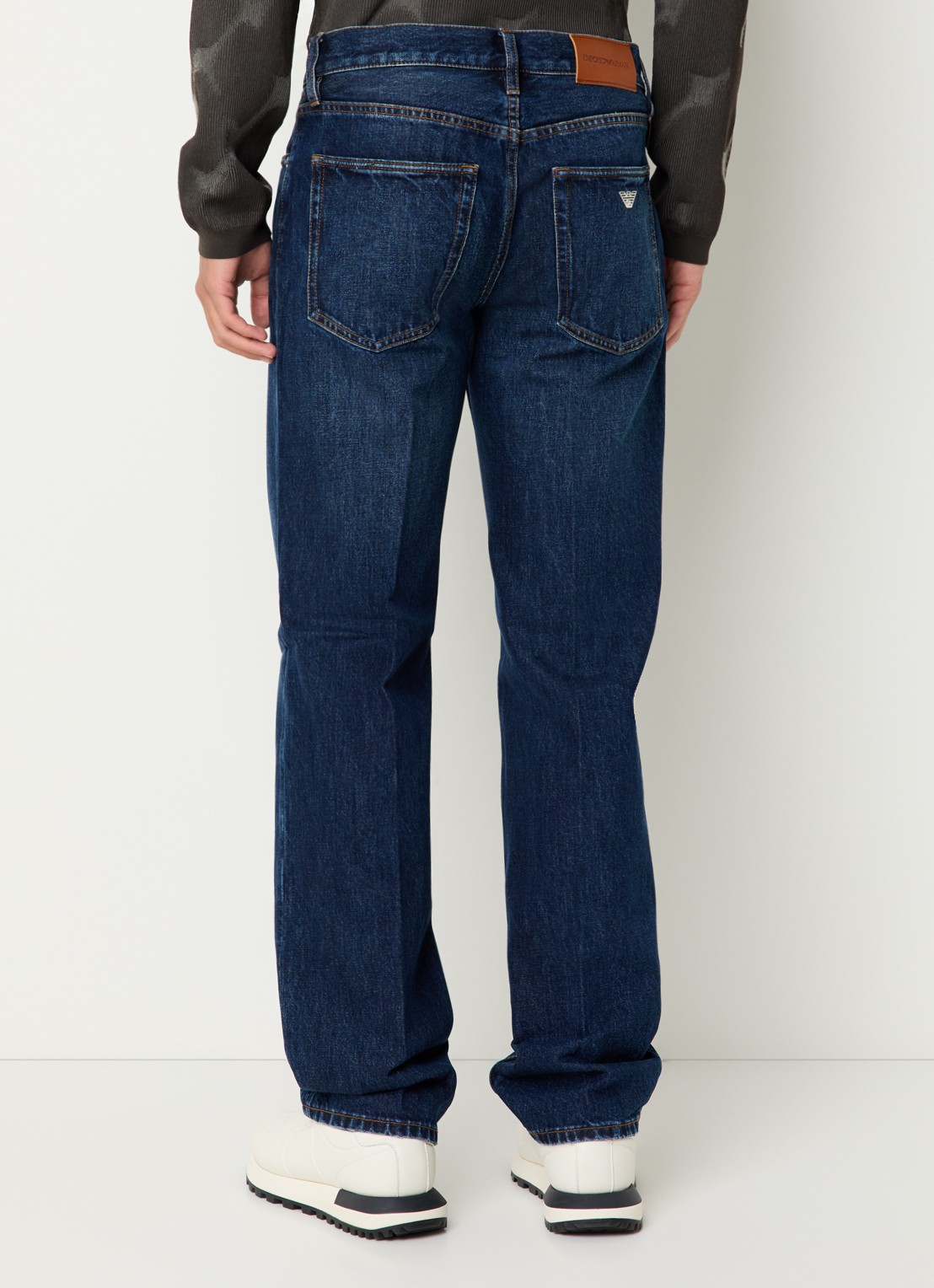 Armani Straight leg jeans met steekzakken - achterkant 5 staalblauw