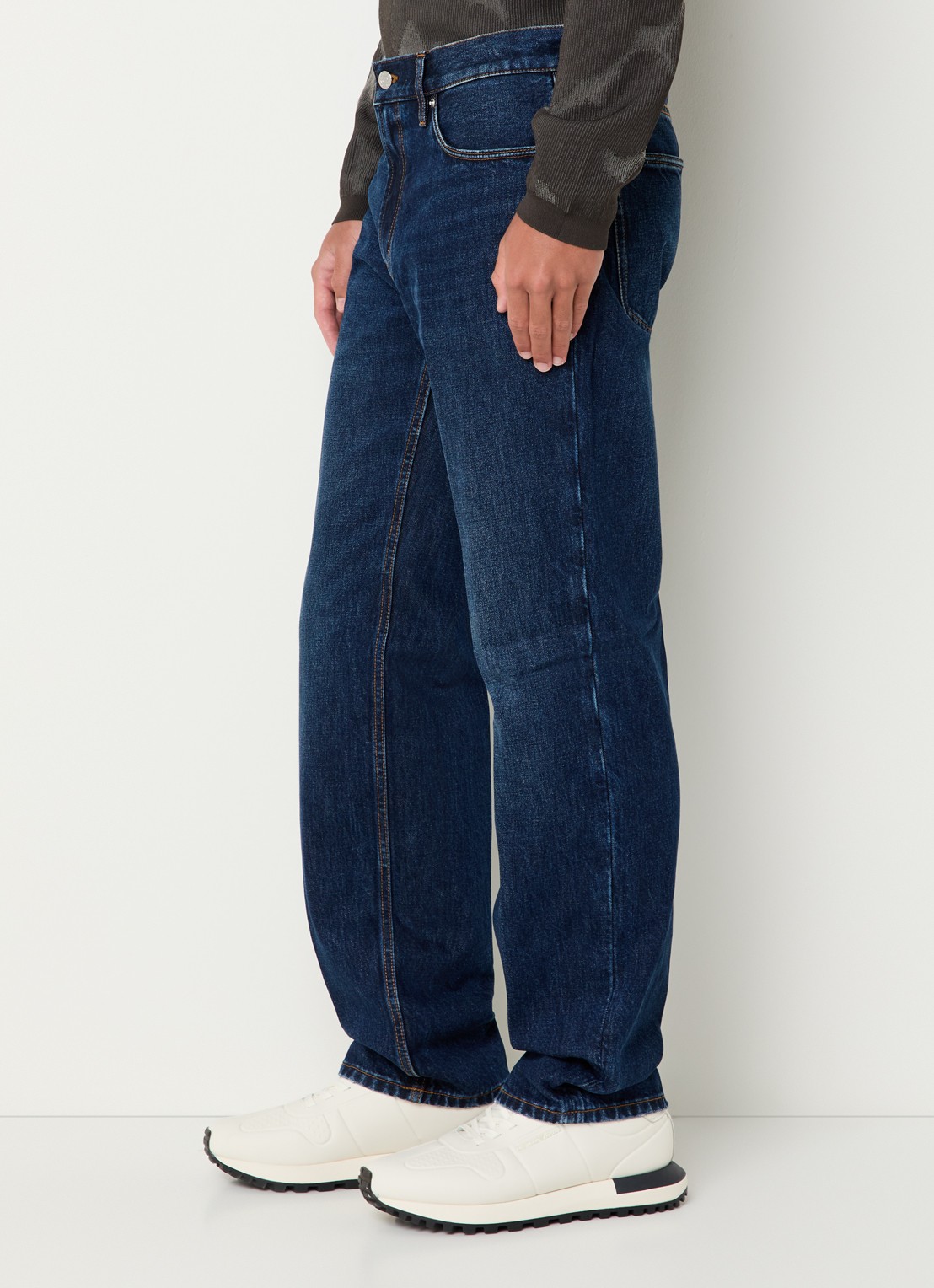 Armani Straight leg jeans met steekzakken - detail 4 staalblauw