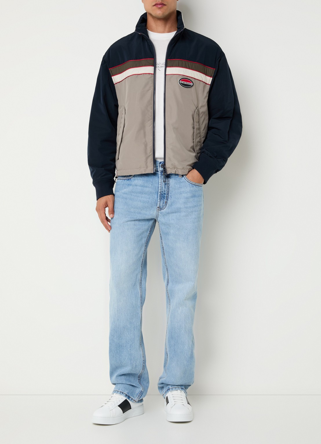 Armani Straight leg jeans met steekzakken - voorkant 5 lichtblauw
