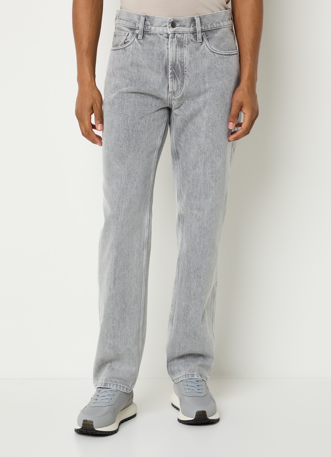 Armani Straight leg jeans met steekzakken - detail lichtgrijs
