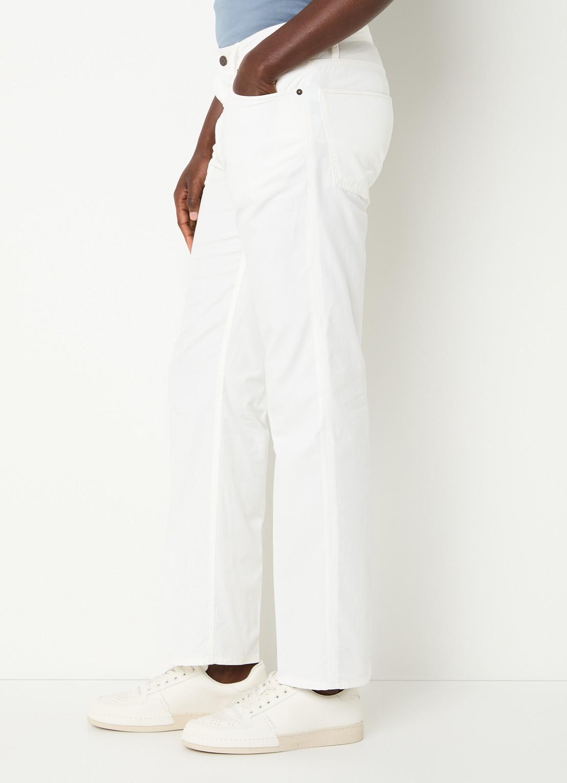 Armani Straight leg jeans met steekzakken - detail 3 gebroken wit