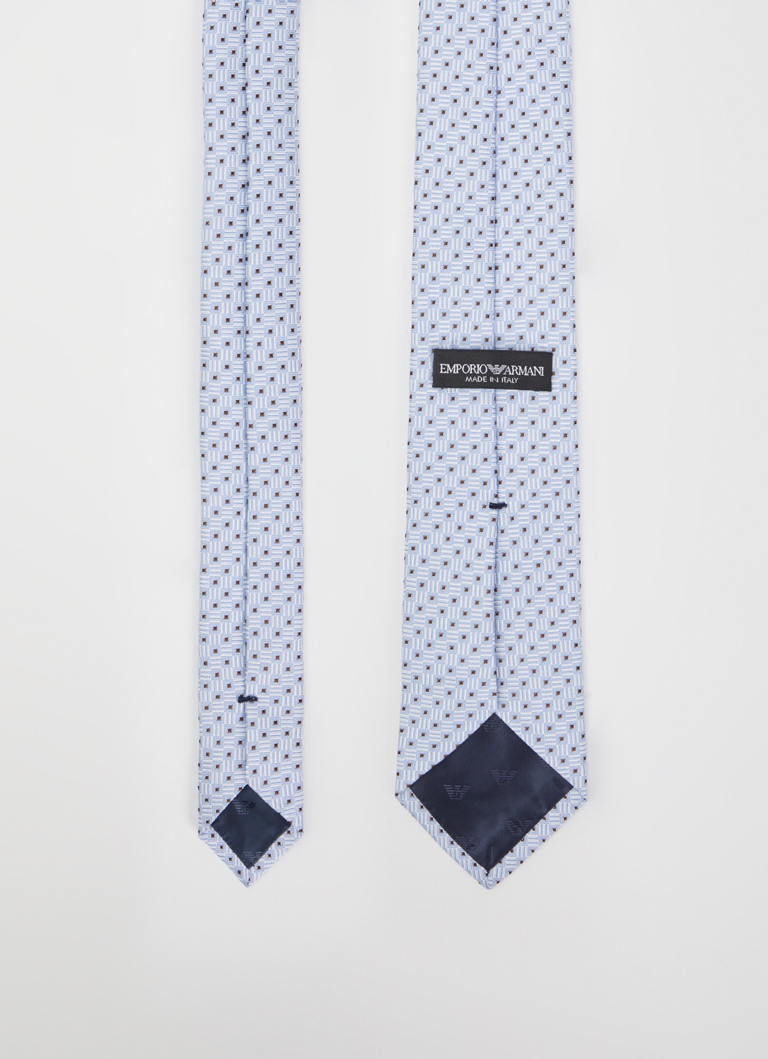 Armani Stropdas van zijde met stippenprint - detail 3 blauw