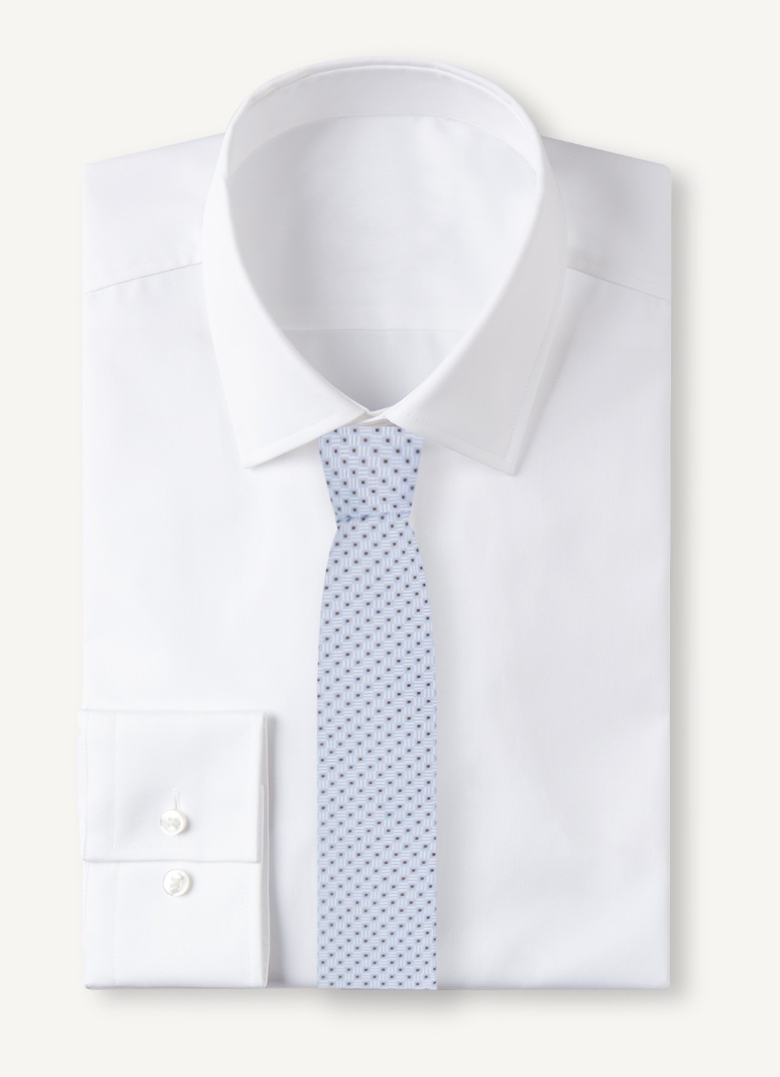 Armani Stropdas van zijde met stippenprint - voorkant 2 blauw