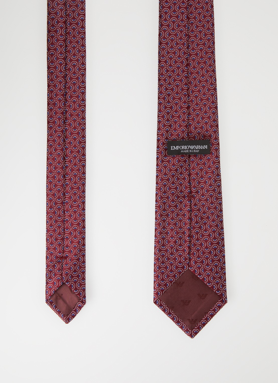 Armani Stropdas van zijde met stippenprint - detail 3 rood