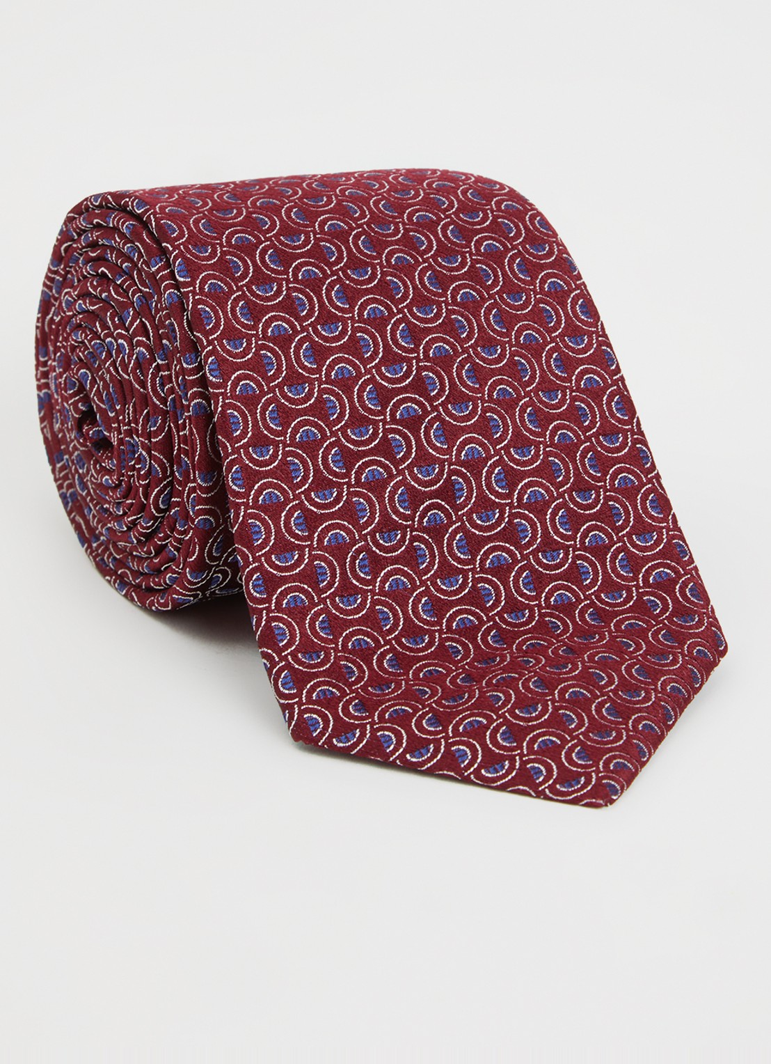 Armani Stropdas van zijde met stippenprint - voorkant rood