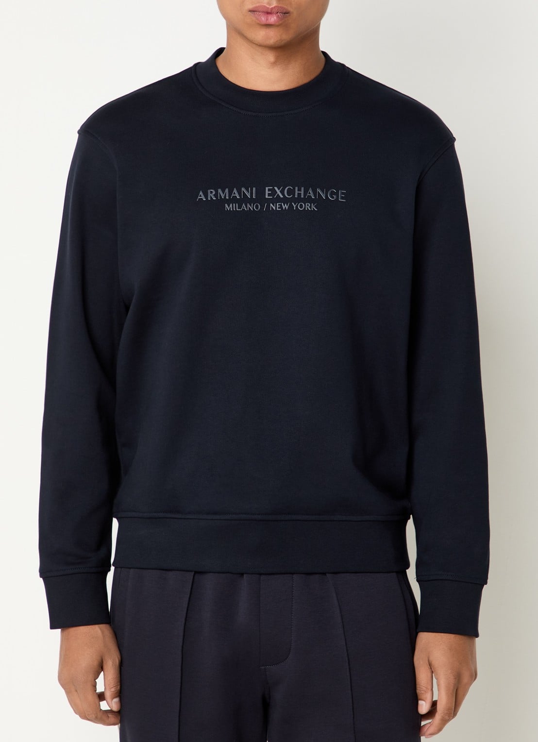 Armani Sweater met 3D logoprint - detail 4 donkerblauw