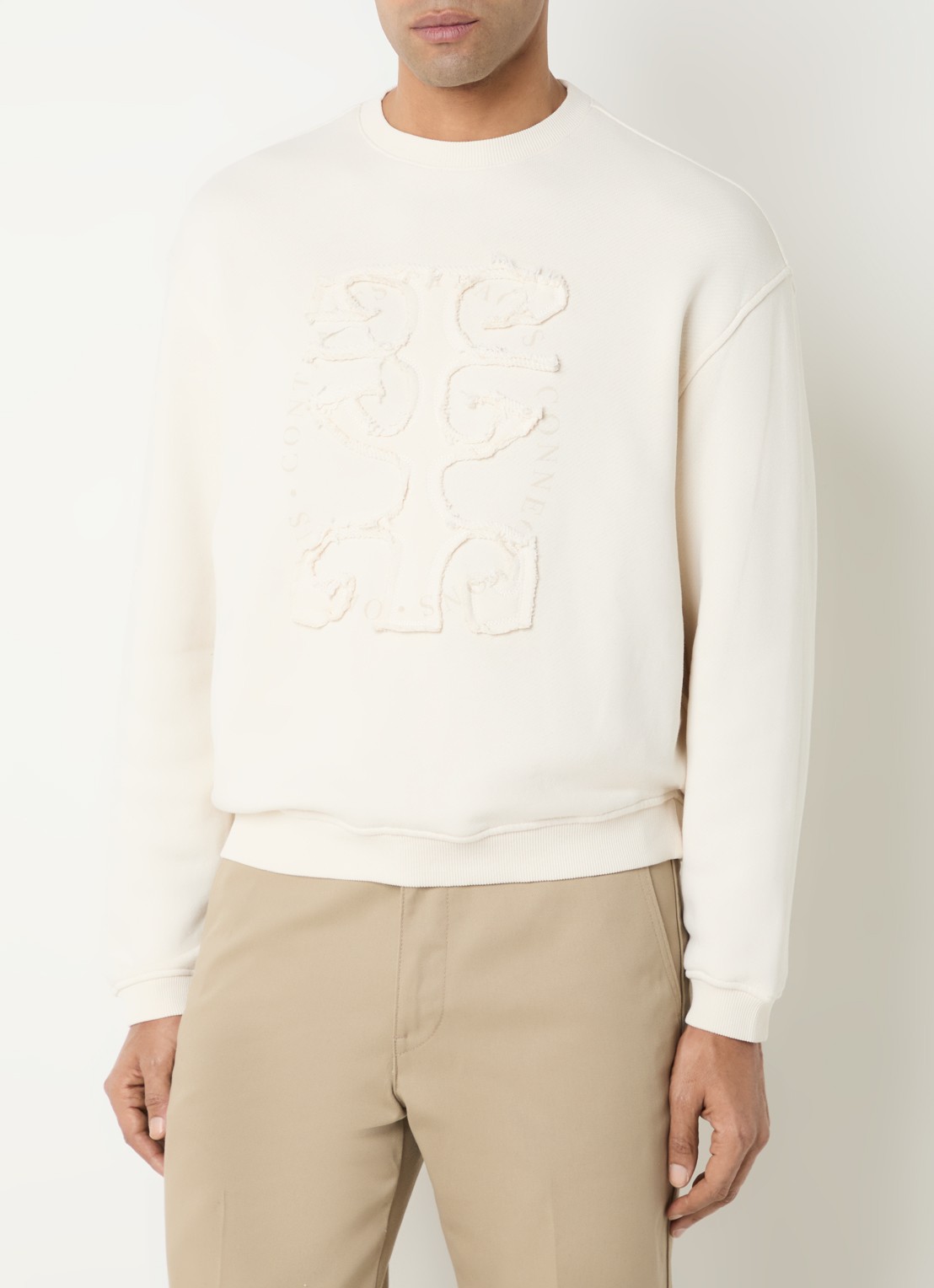 Armani Sweater met borduring - detail beige