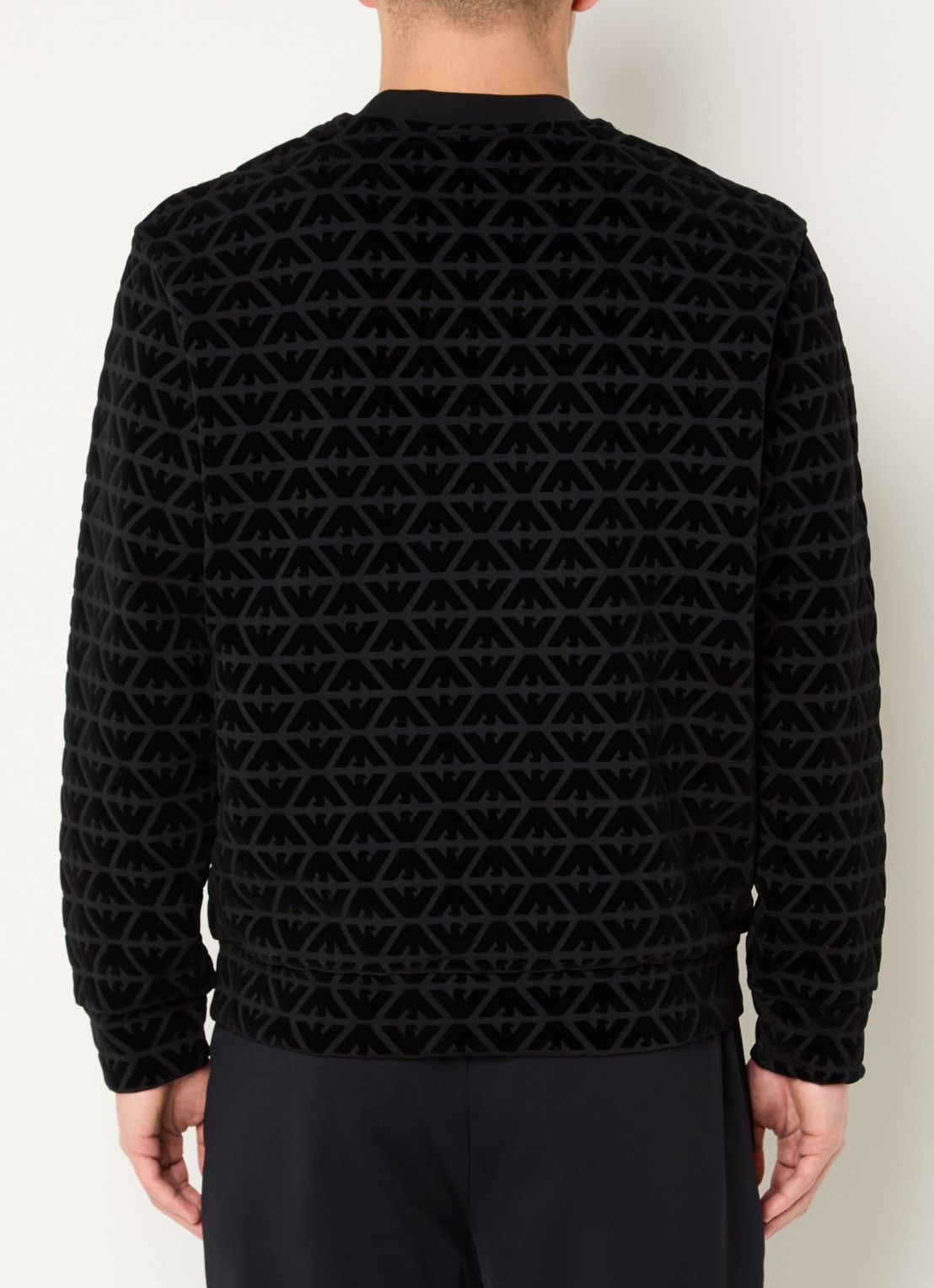 Armani Sweater met flock logoprint - achterkant zwart