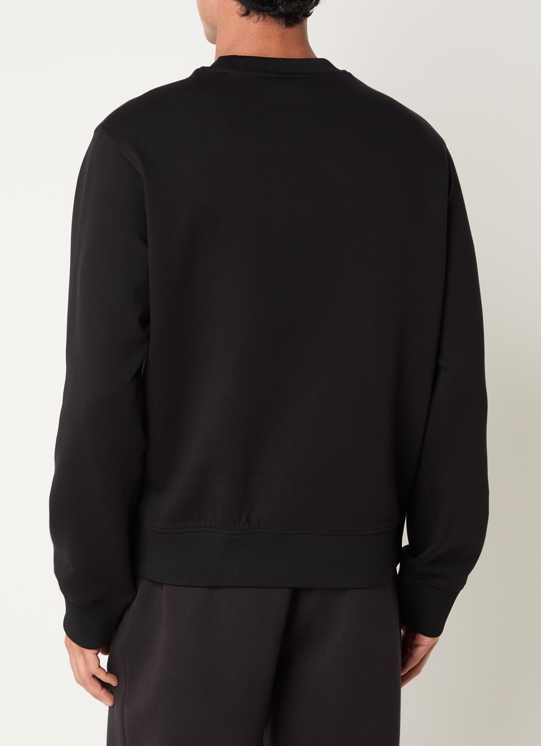 Armani Sweater met flock logoprint - achterkant 3 zwart