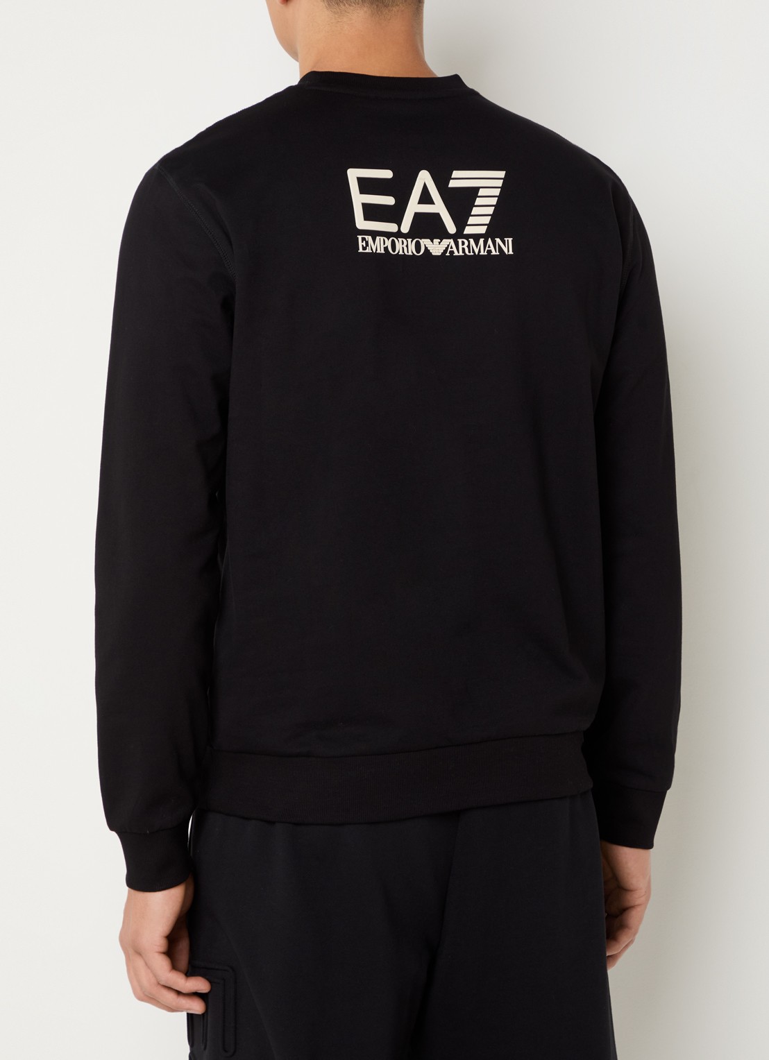 Armani Sweater met logo- en backprint - detail 2 zwart