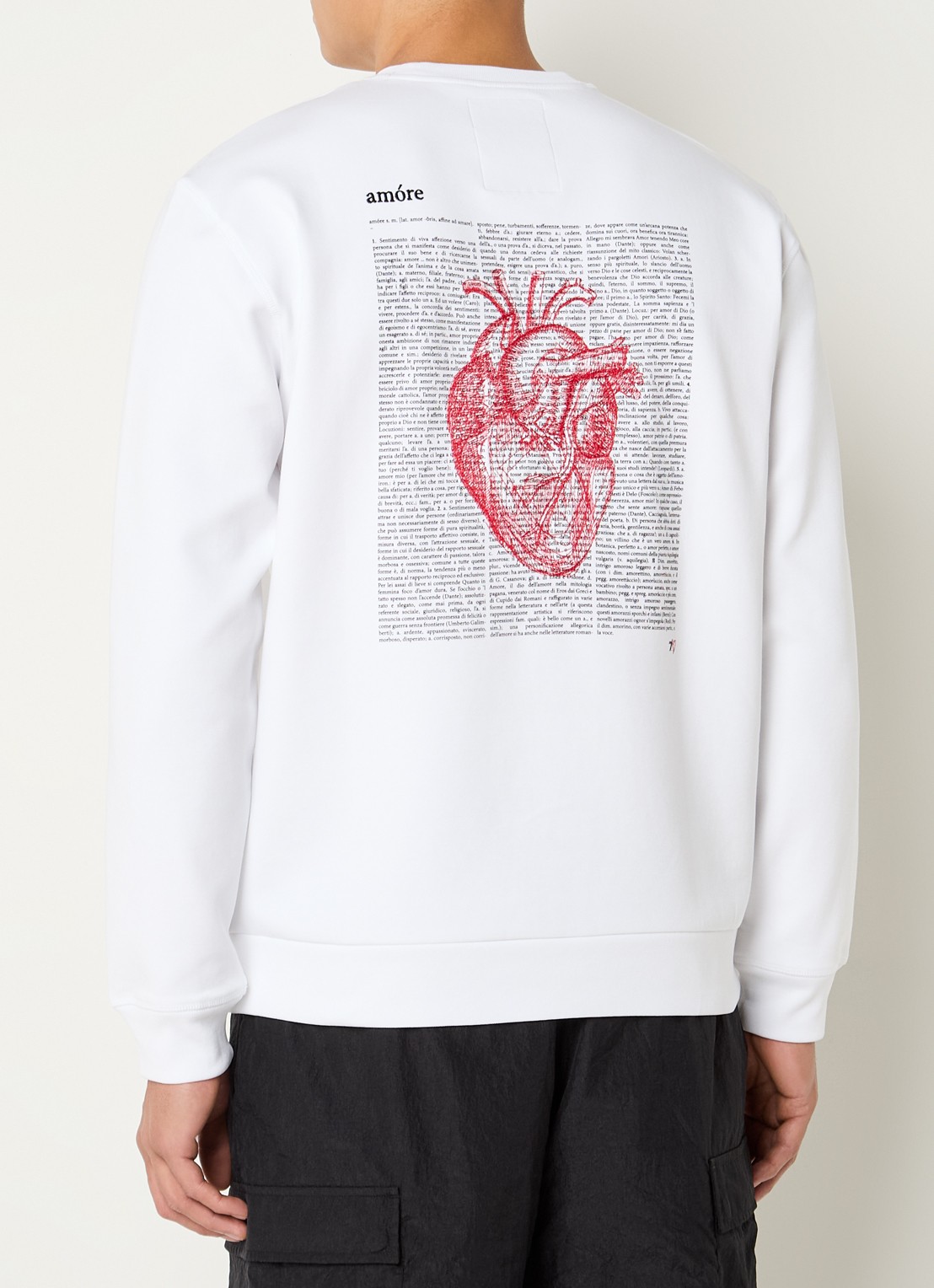 Armani Sweater met logo- en backprint - detail wit