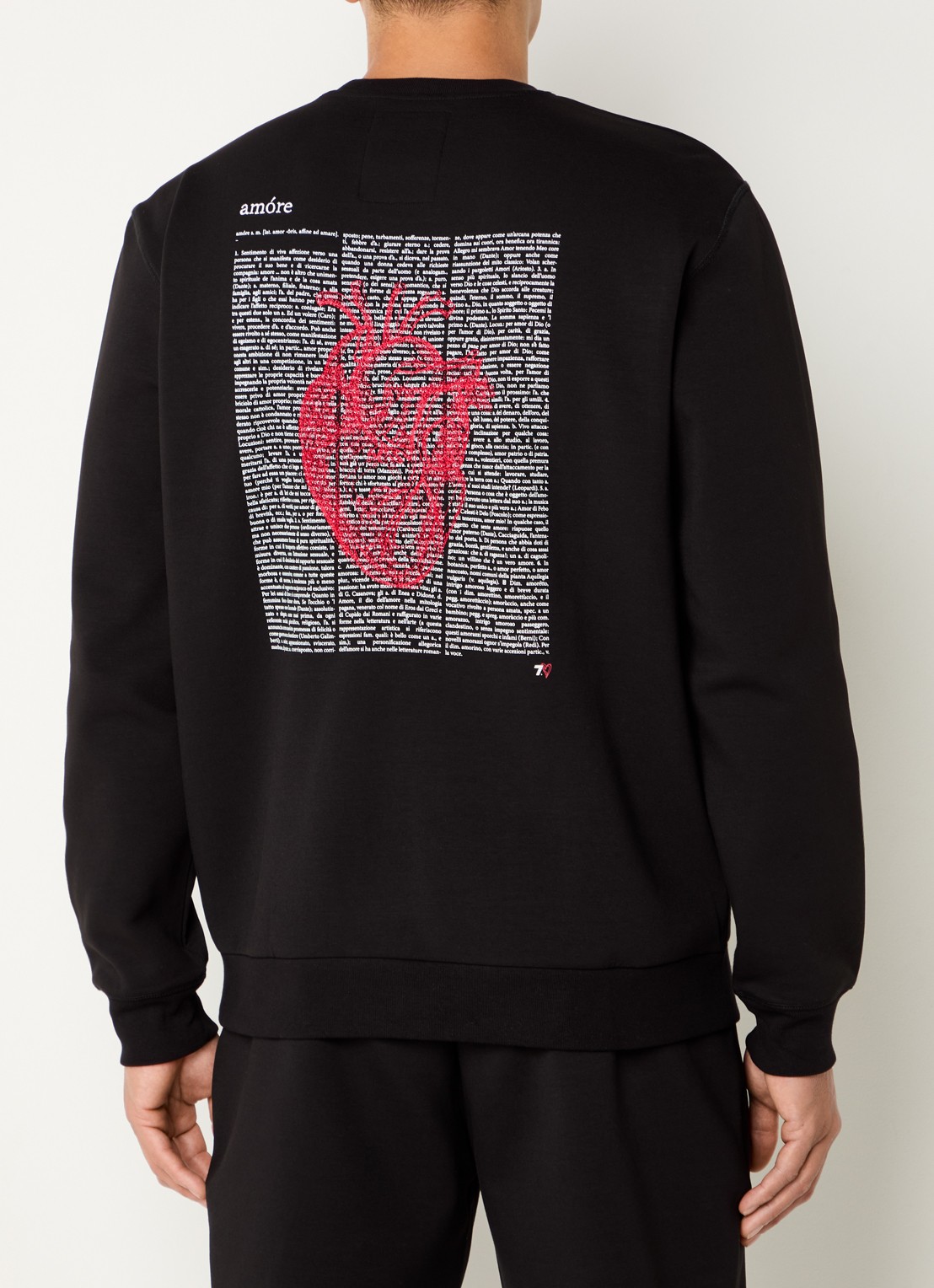 Armani Sweater met logo- en backprint - detail 4 zwart