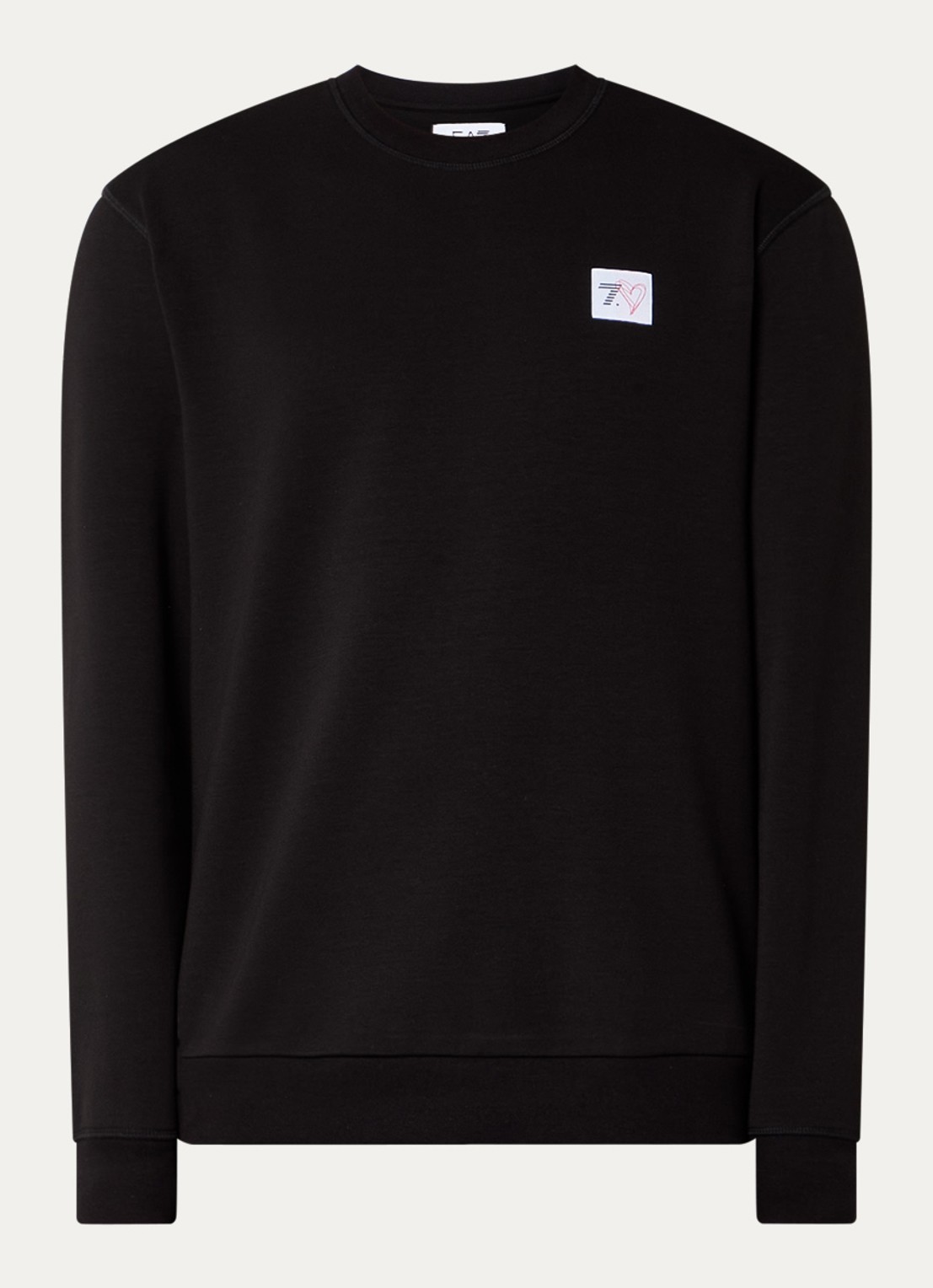 Armani Sweater met logo- en backprint - voorkant 2 zwart