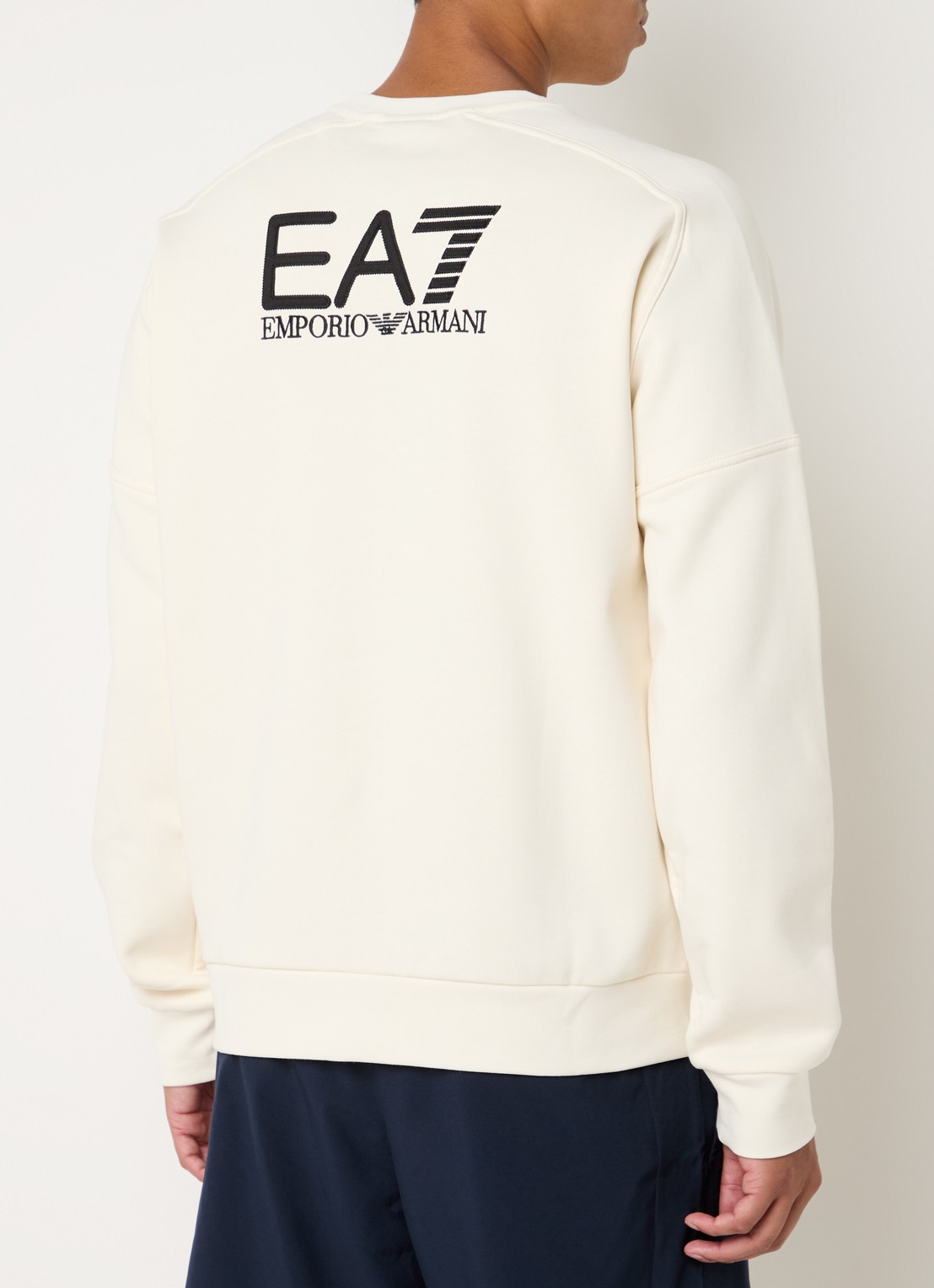 Armani Sweater met logo- en backprint - achterkant 3 creme