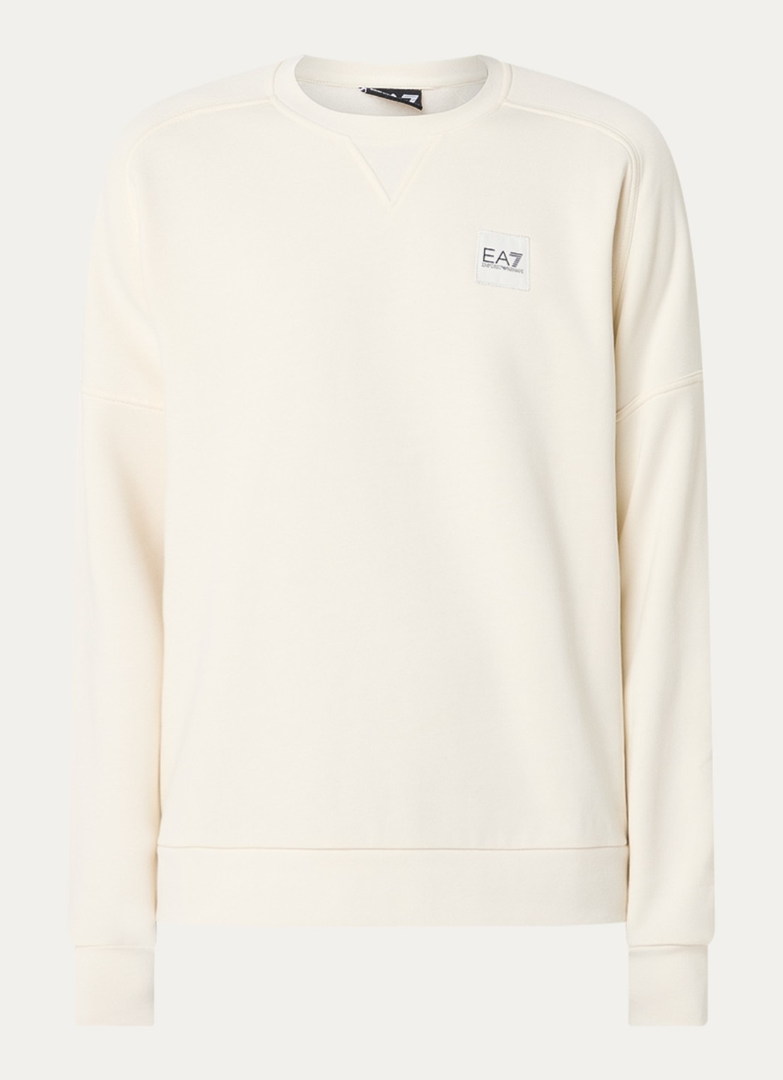 Armani Sweater met logo- en backprint - voorkant creme
