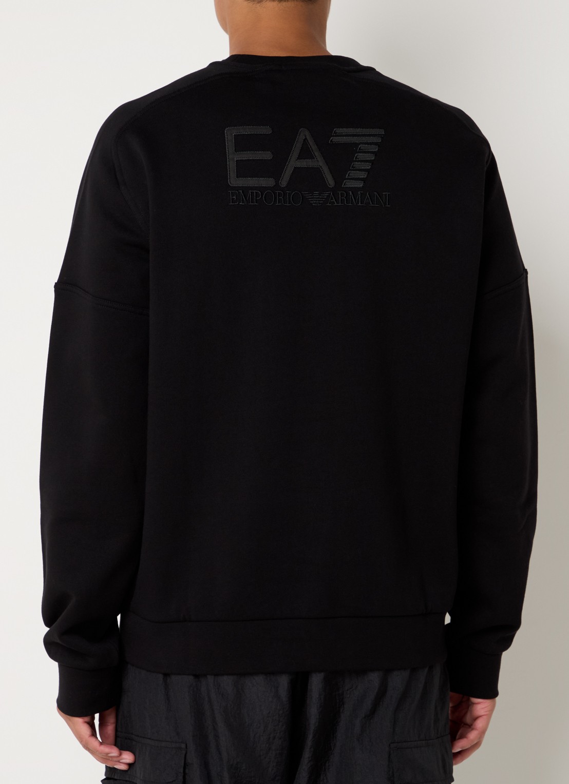 Armani Sweater met logo- en backprint - achterkant 3 zwart